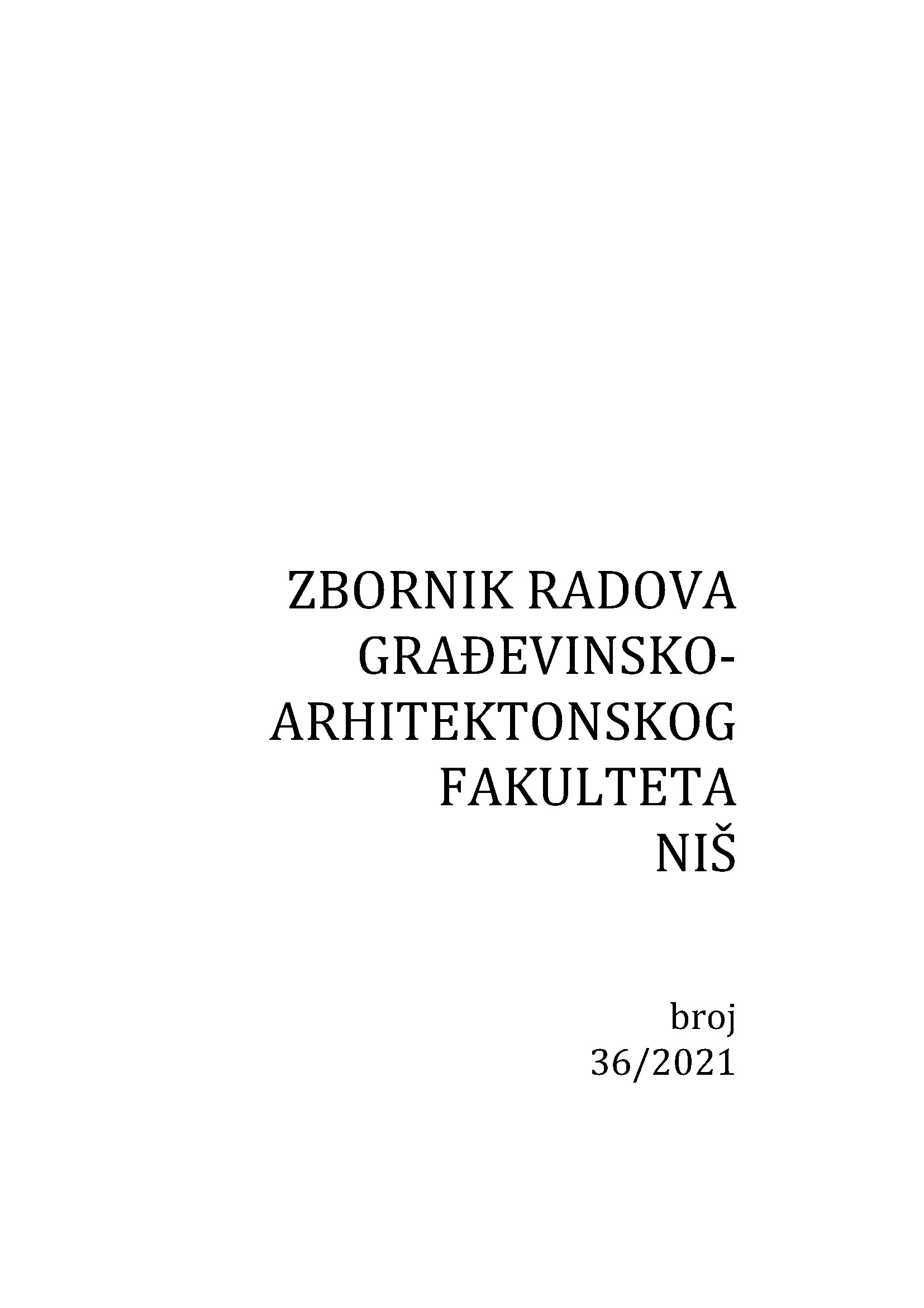 Journal of the Faculty of Civil Engineering and Architecture